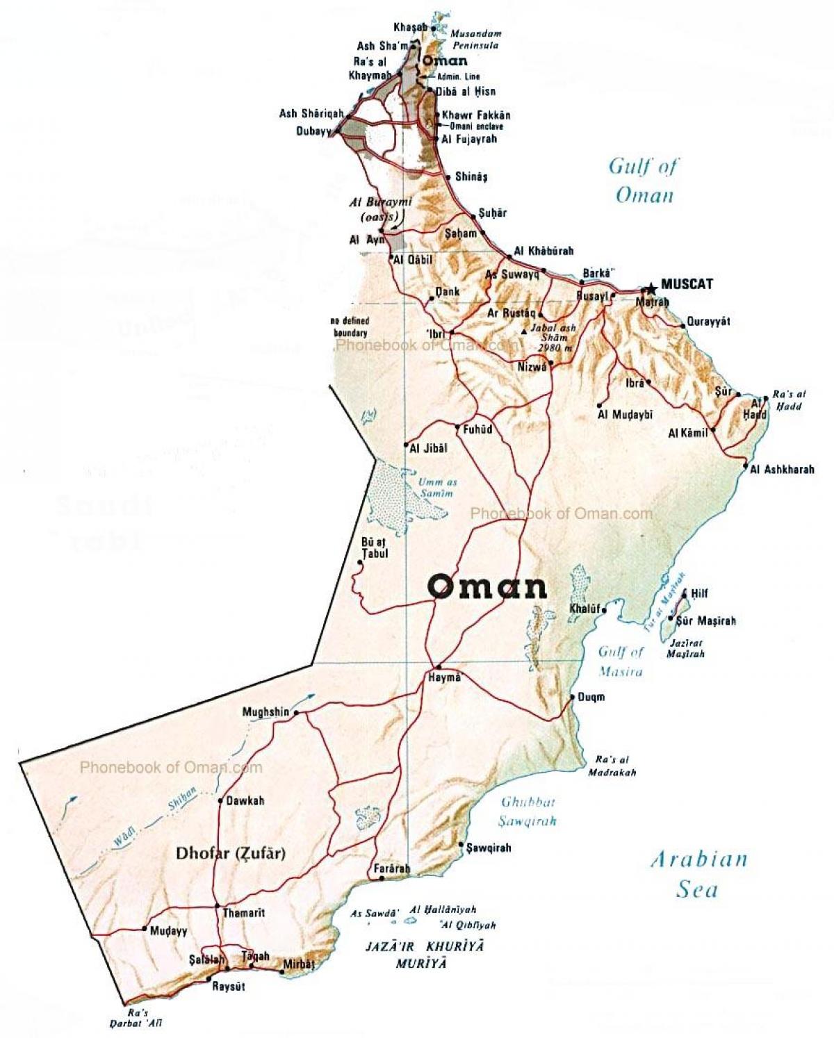 Оман страна карта