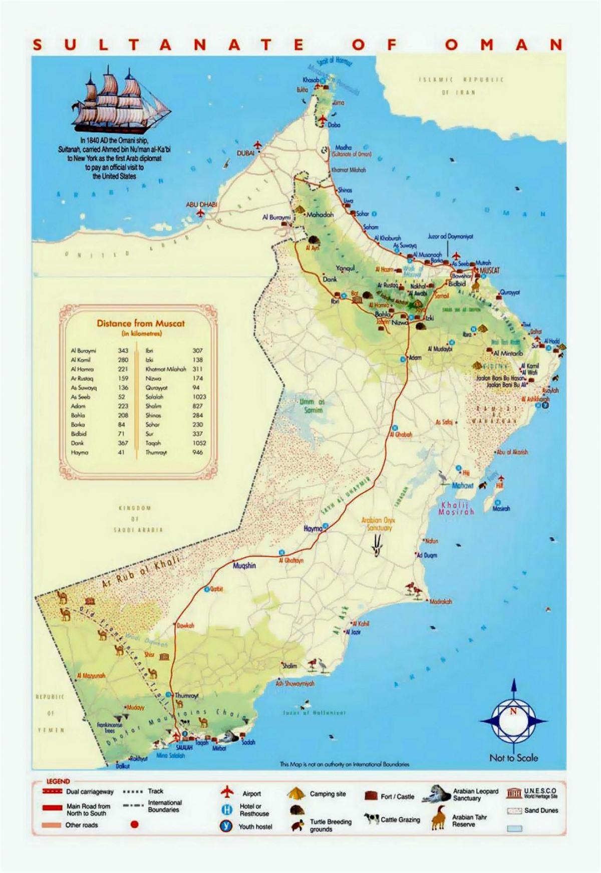 Оман туристические места на карте